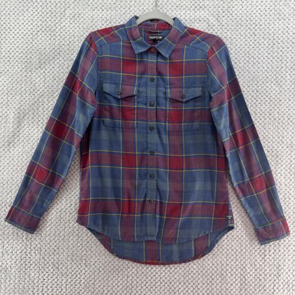 Toad&Co Top Womens XS Blue Red Plaid Reform Flannel LS Shirt Button Front Fall - Picture 1 of 13